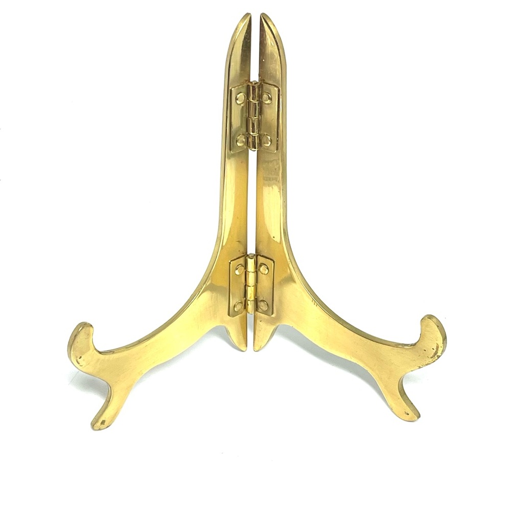 Pair (2) 5” Brass Plated Picture/Plate Stands